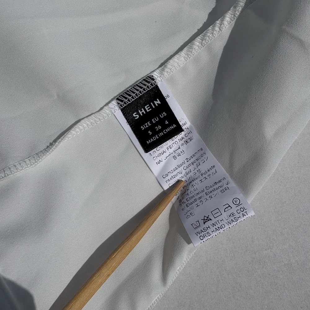 Shein Musera White Skirt & Corset Top Set Pom Pom Trim Size Small New - Picture 14 of 15